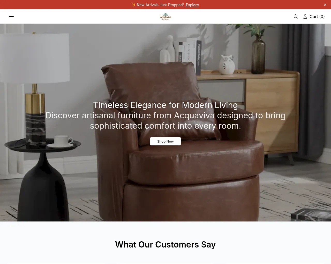 Screenshot of acquavivafurnitureshop.shop