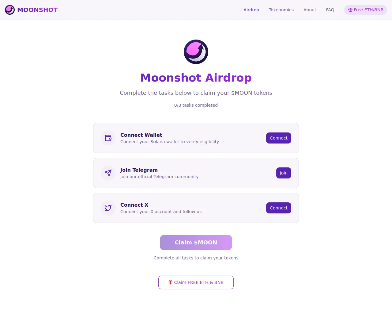 Screenshot of claimmoonshot.space