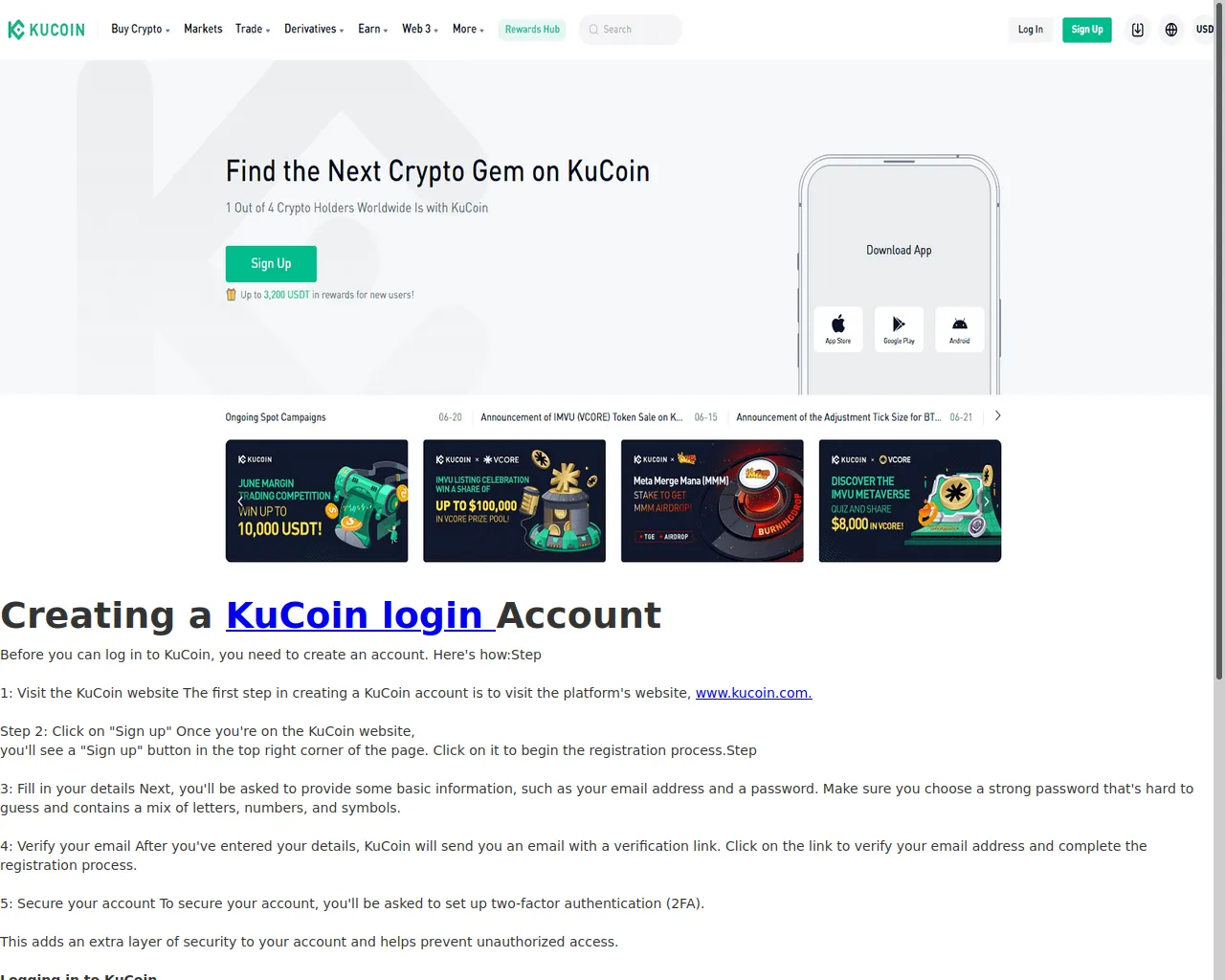 Screenshot of kucoinloginju.webflow.io