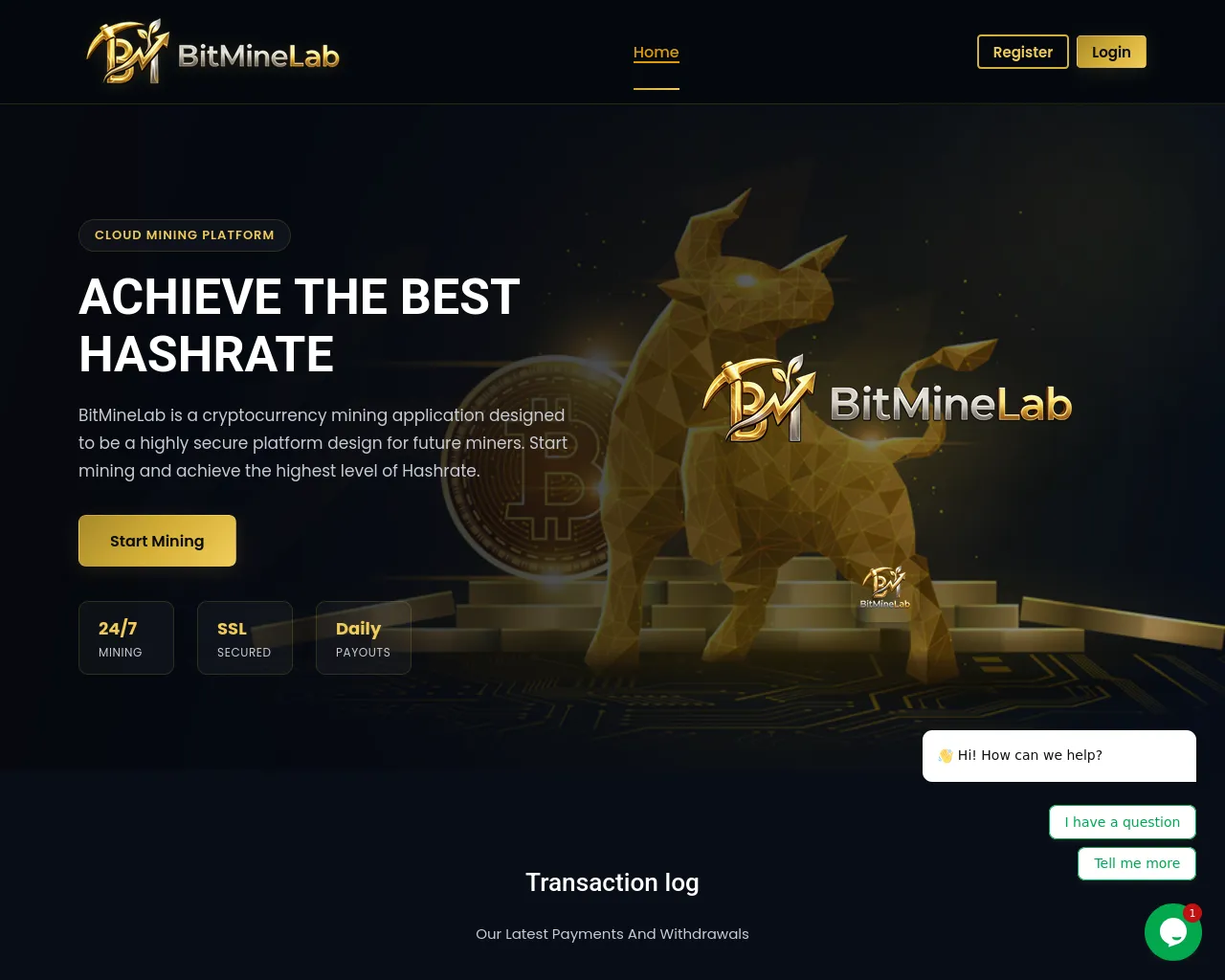 Screenshot of bitminelabpro.com