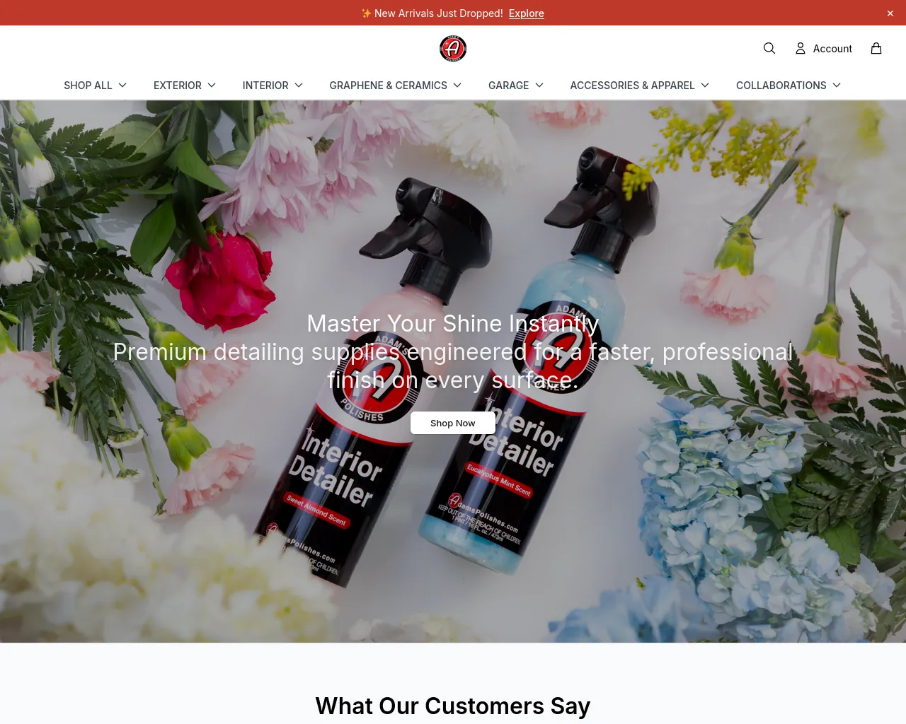 Screenshot of adamspolishes.shop