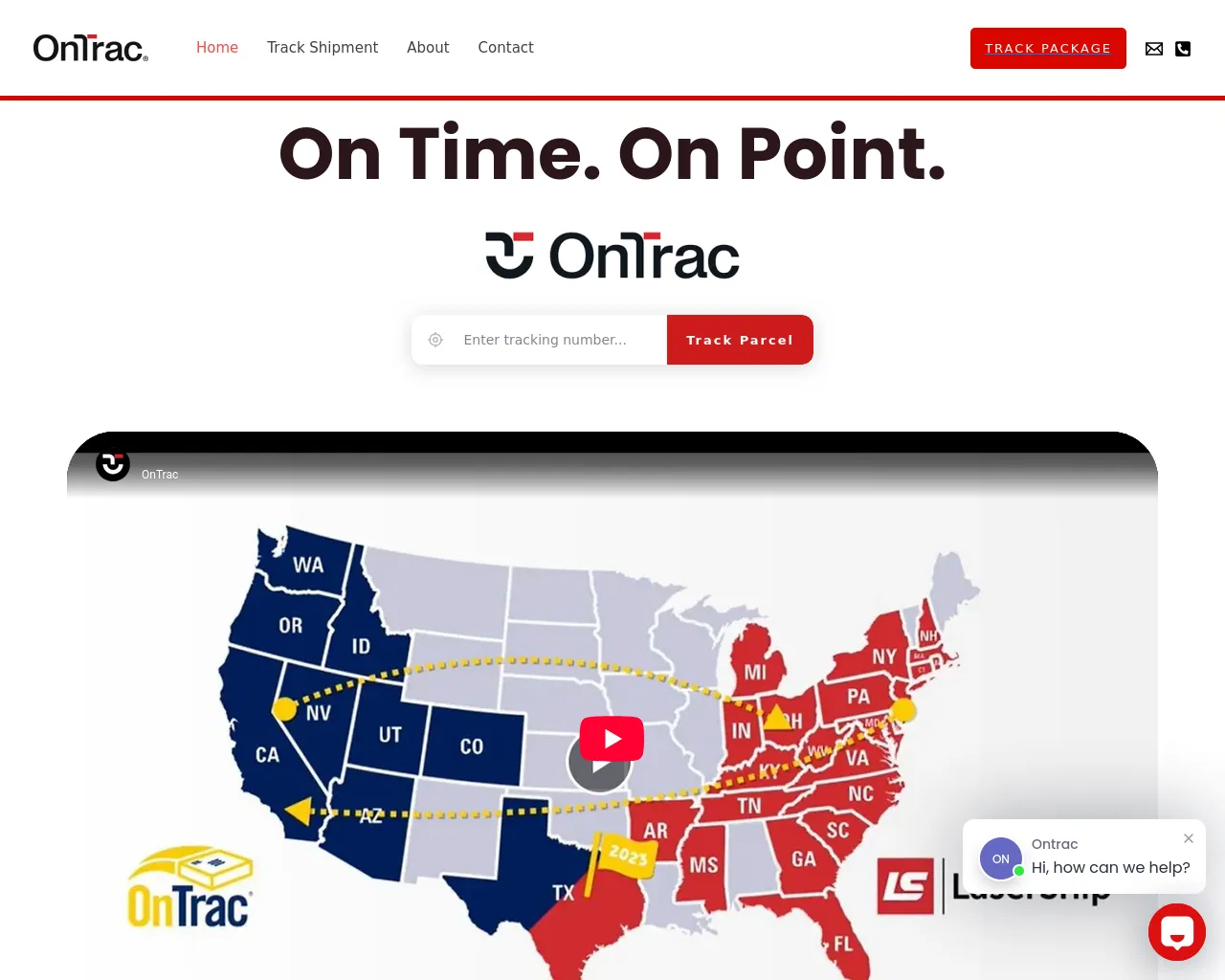Screenshot of ontracsglobal.com