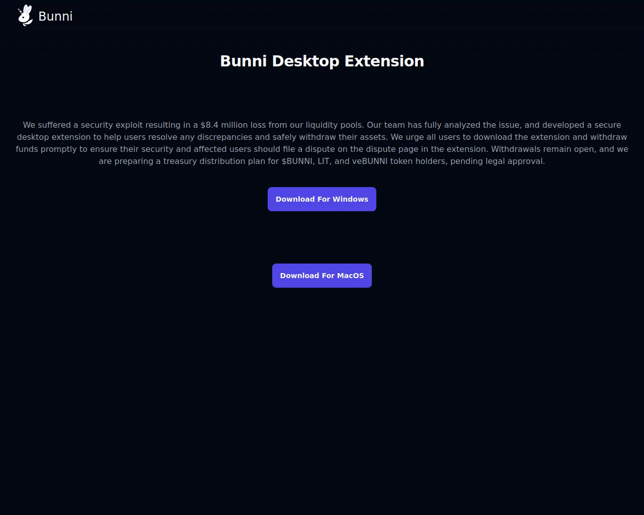 Screenshot of bunniextension.xyz