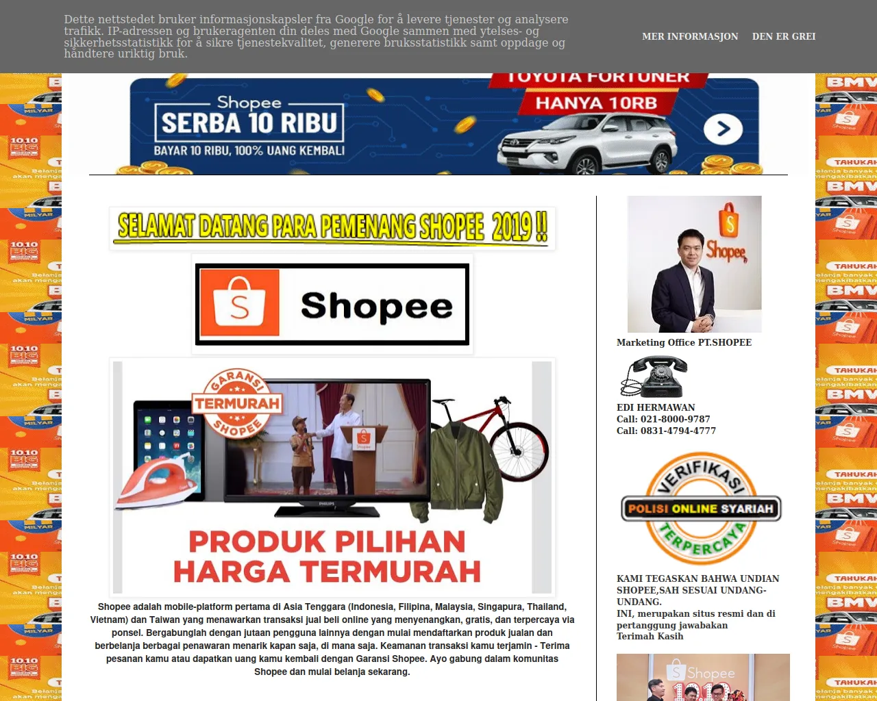 Screenshot of shopee4777.blogspot.com