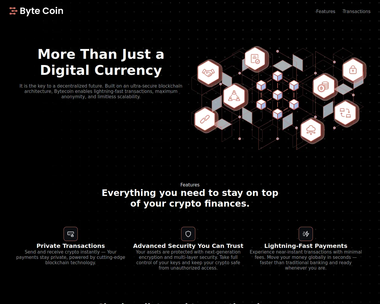Screenshot of bytecoin-blockchain.com