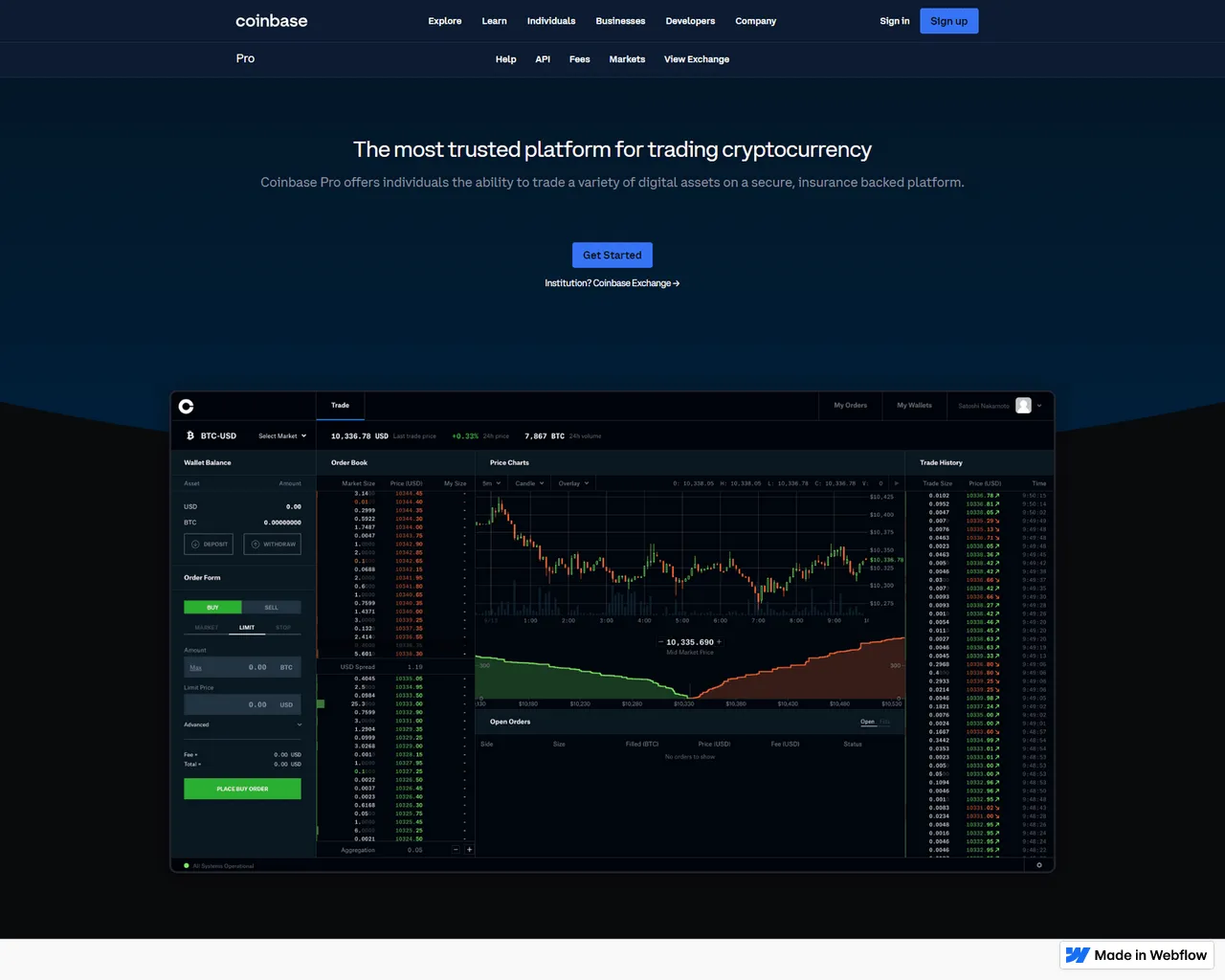 Screenshot of sso--en--coinbasepro--cdn---m--auth.webflow.io