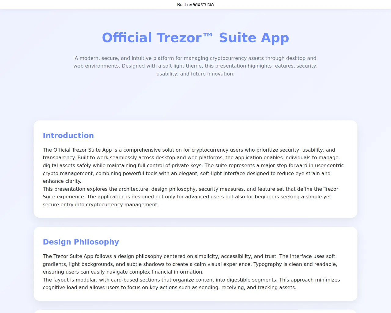 Screenshot of suitetresor.wixstudio.com