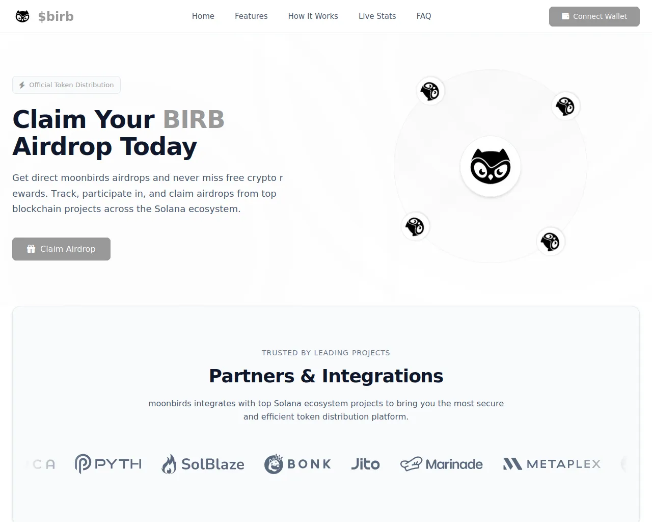 Screenshot of moombirds.xyz