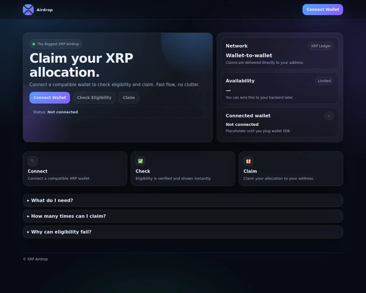 Screenshot of register-xrpl.org