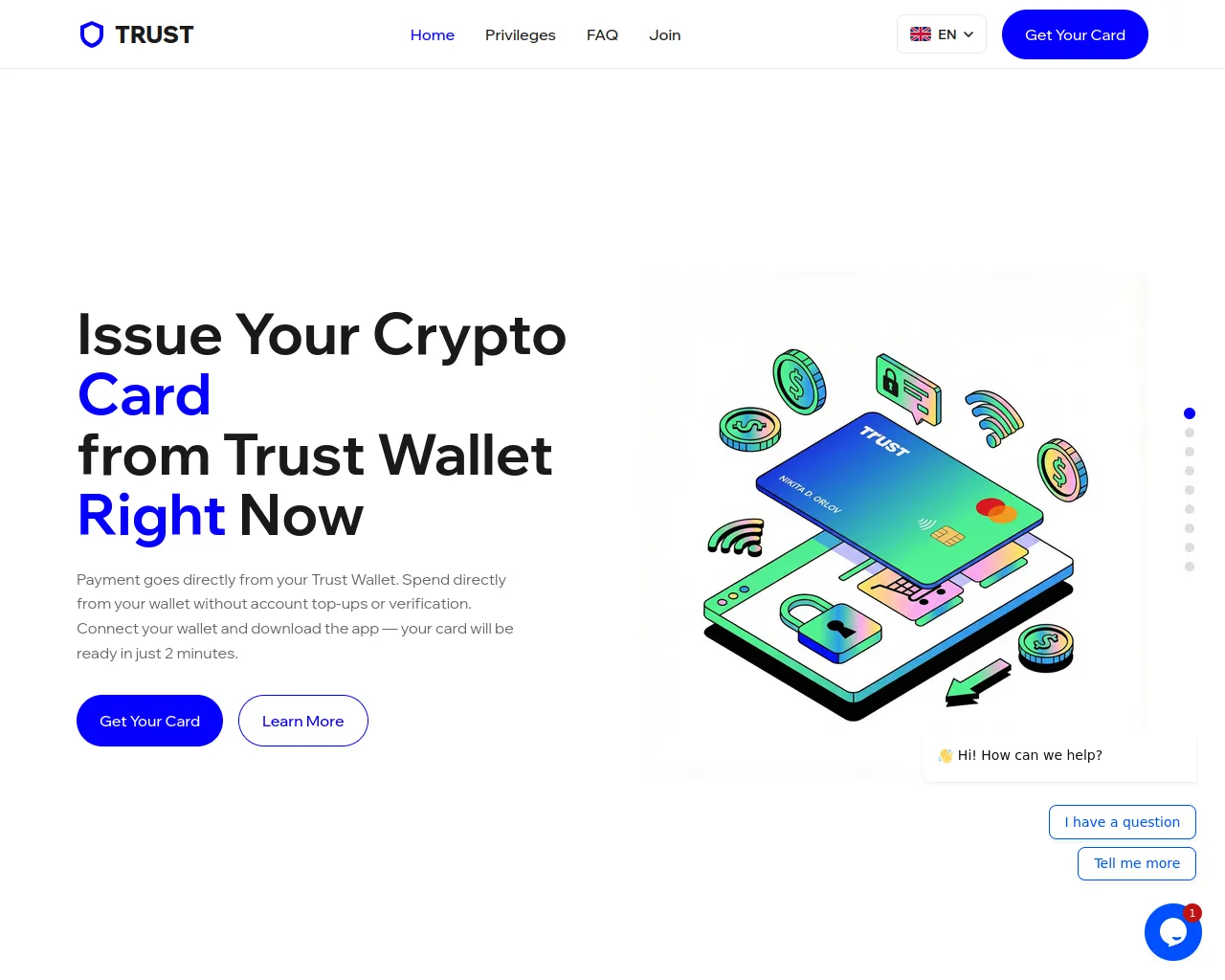 Screenshot of trustwalletcard.live