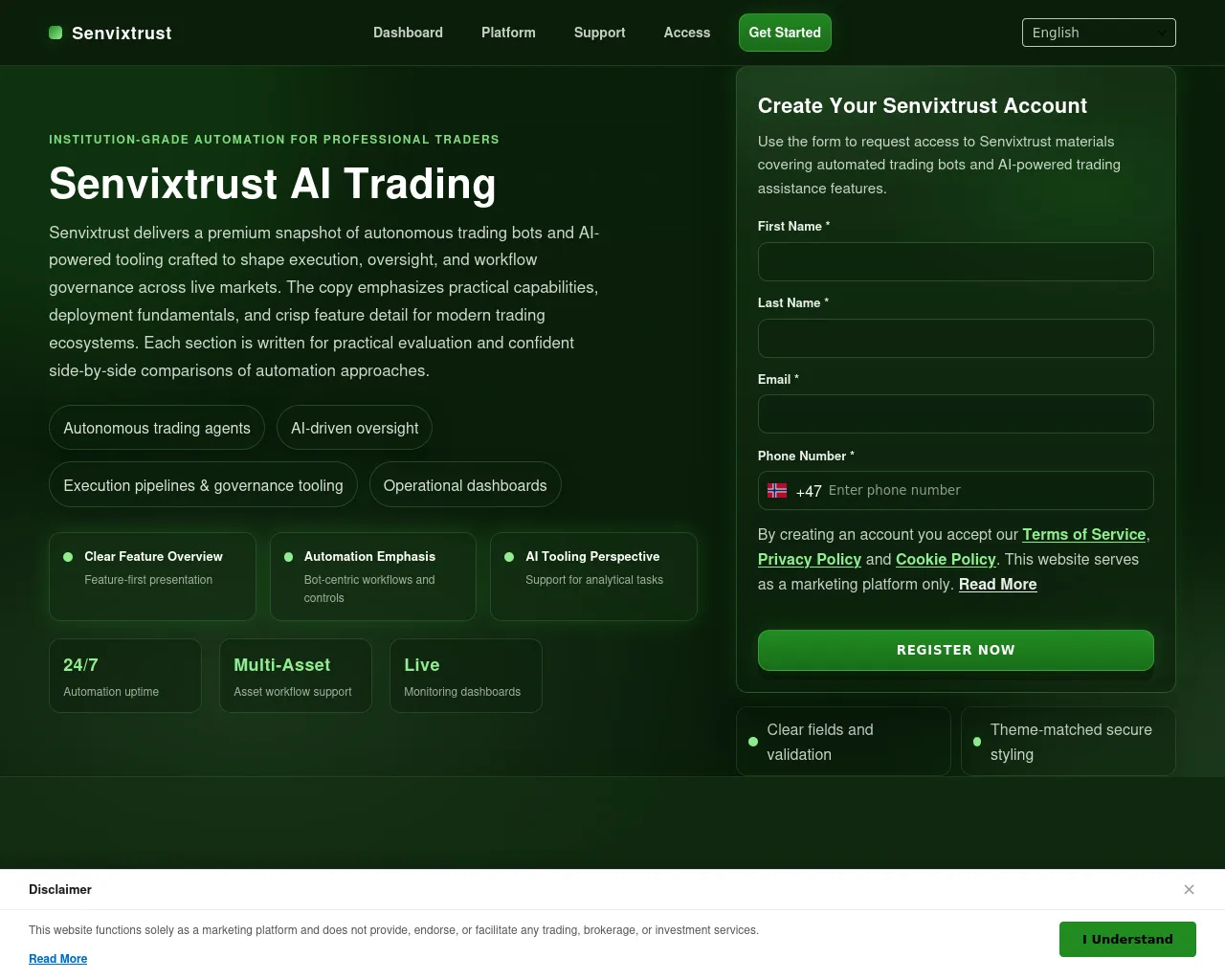 Screenshot of senvixtrust.click
