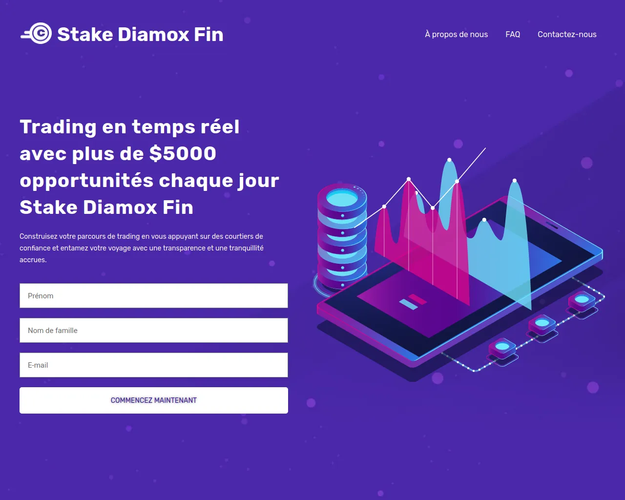 Screenshot of stakediamoxfin.com
