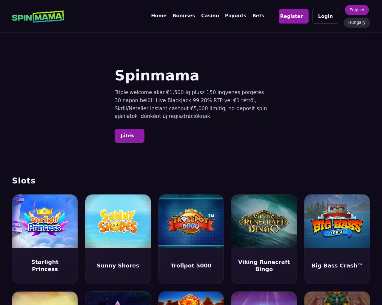 Screenshot of spin-mama-hu.com