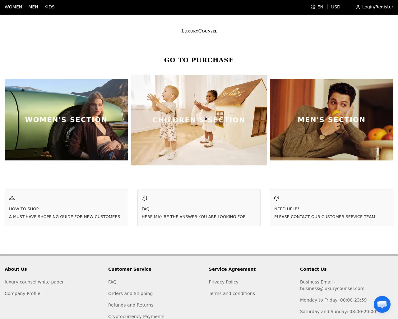 Screenshot of luxurycounsel.com