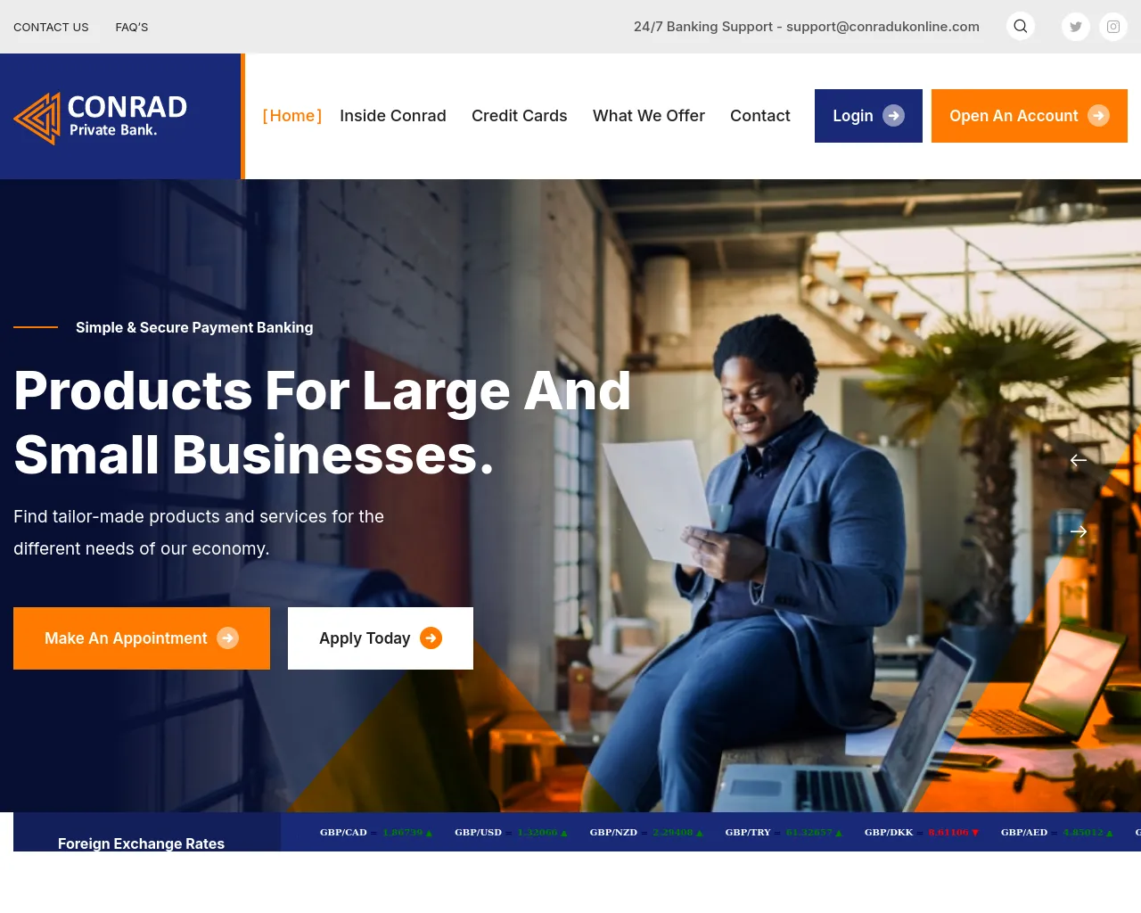 Screenshot of conradpbukonline.com