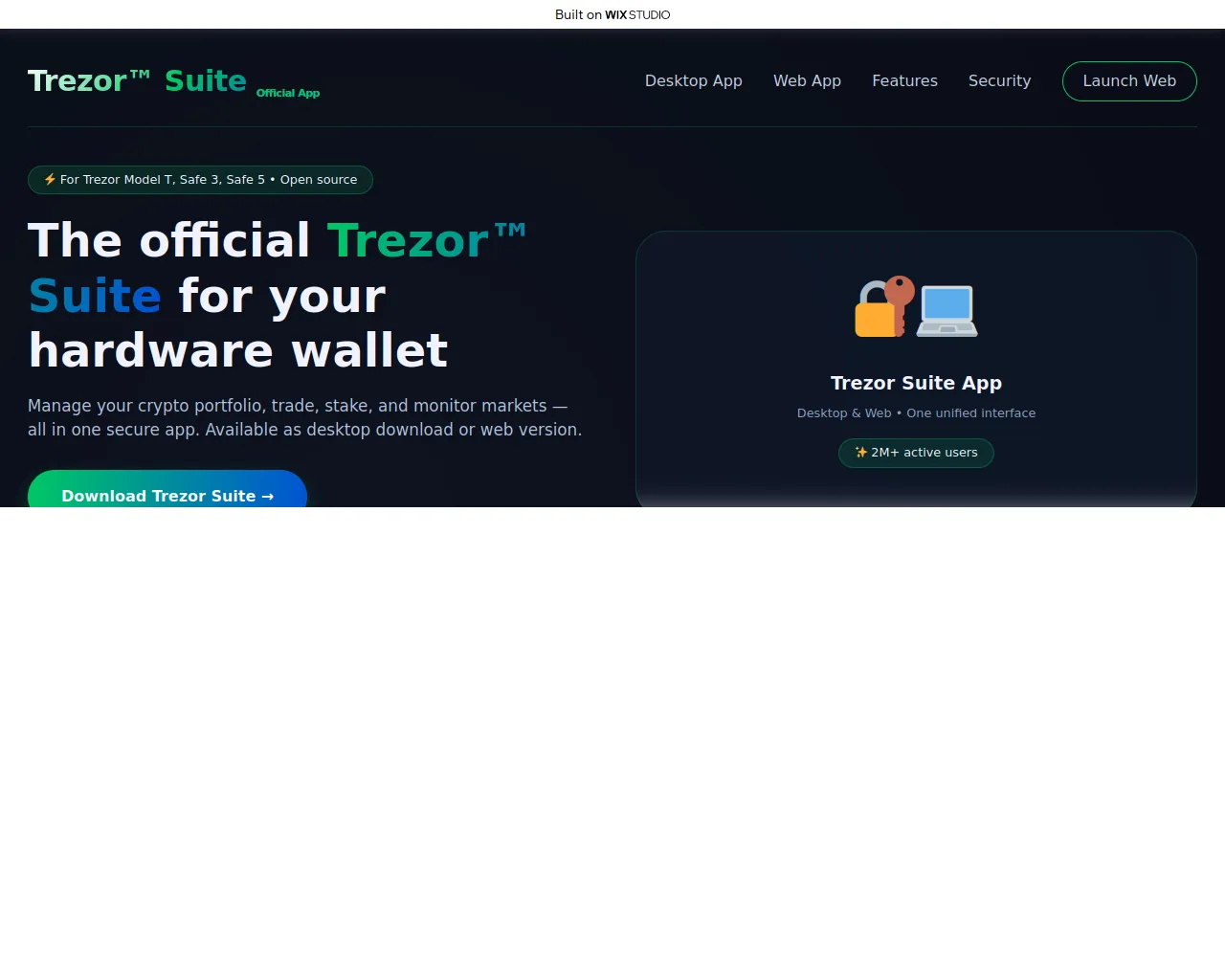 Screenshot of trezzor-suits.wixstudio.com