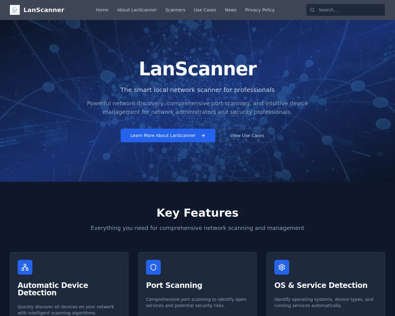 Screenshot of lanscaner.org