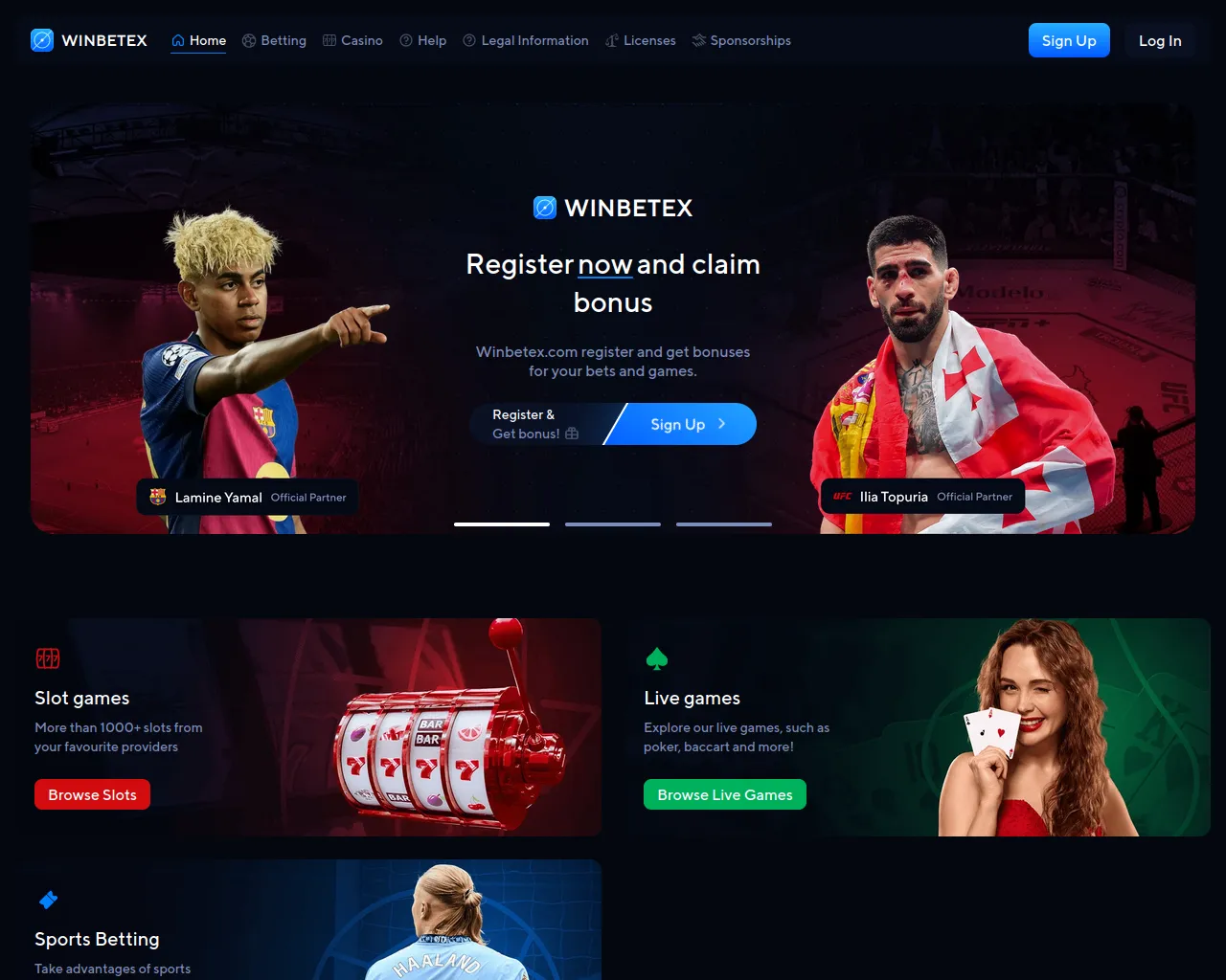 Screenshot of winbetex.com