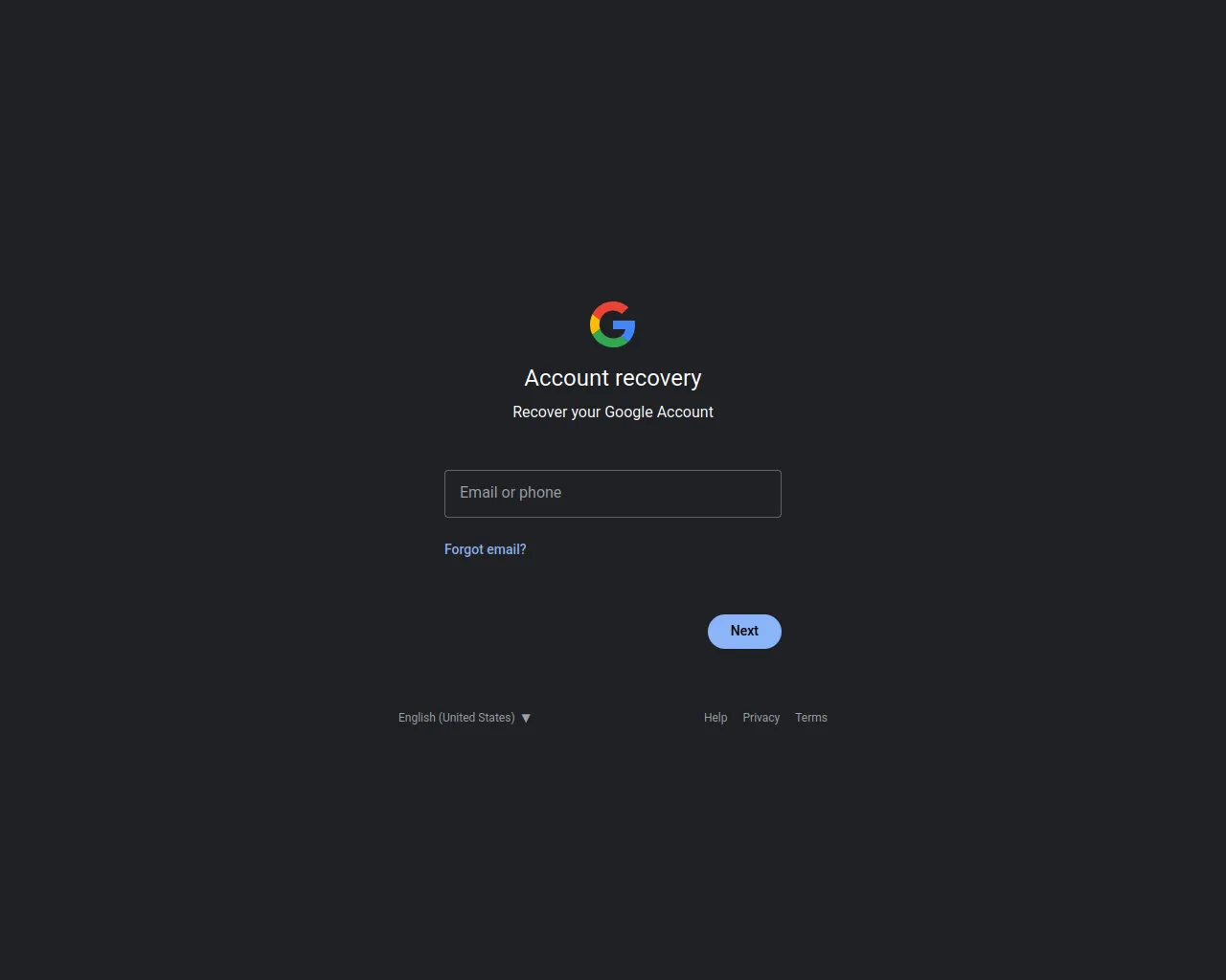 Screenshot of google.recover.cybersecure11.com