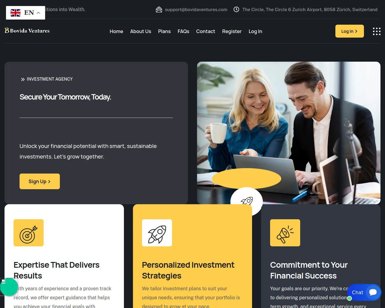 Screenshot of bovidaventures.com