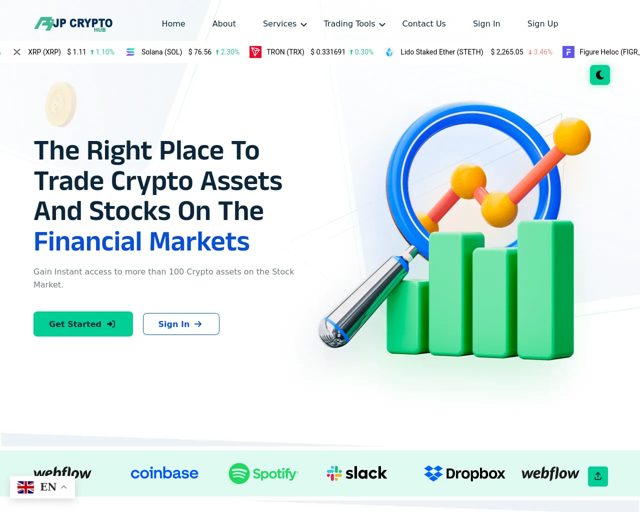 Screenshot of jpcrypthub.com