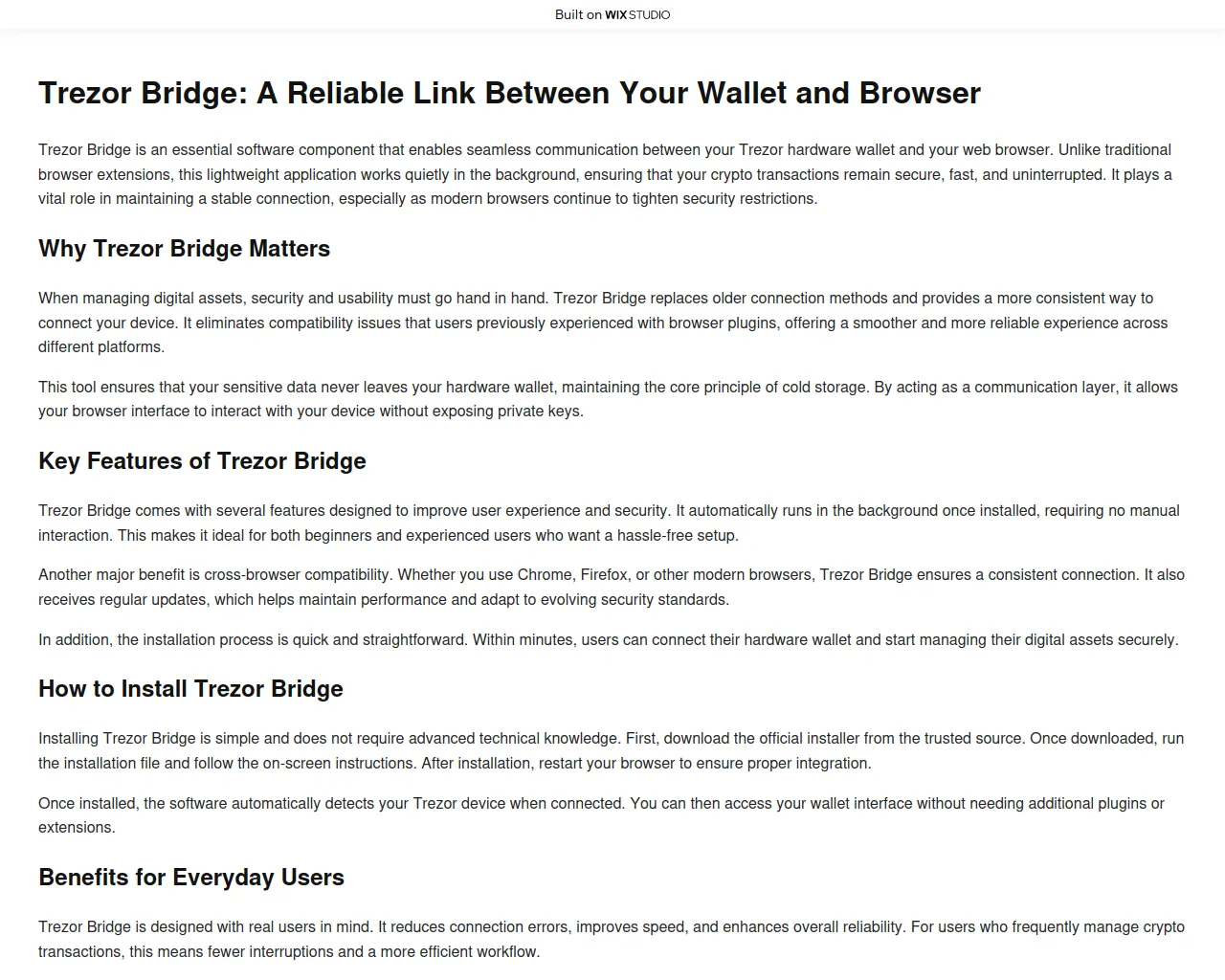 Screenshot of homepage-bridgo.wixstudio.com