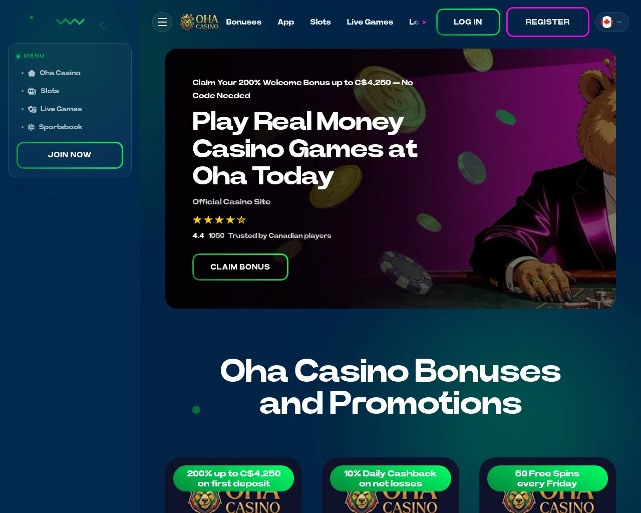 Screenshot of ohacasinos-ca.com