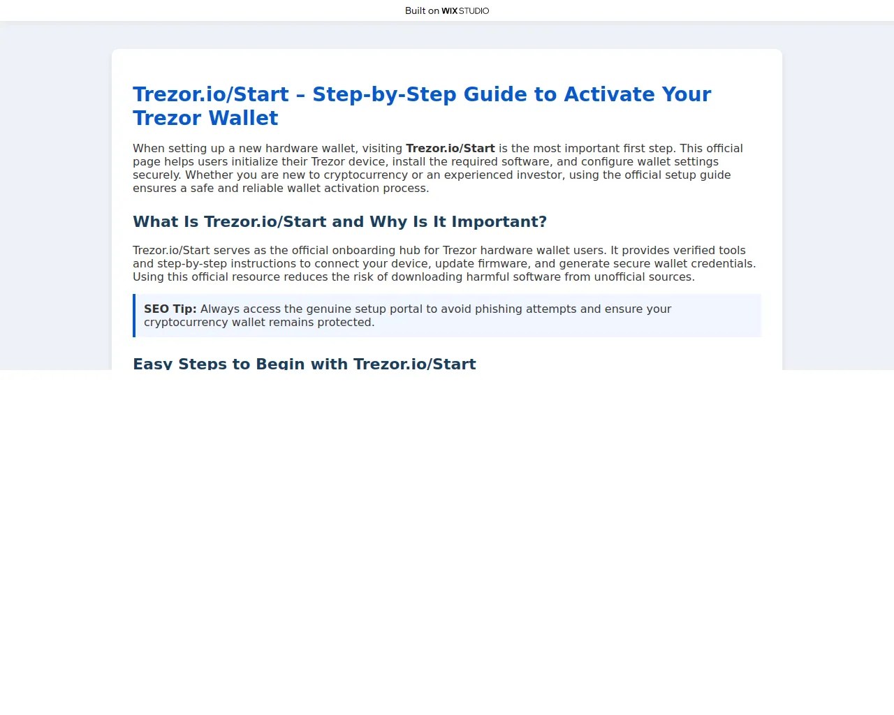 Screenshot of get-trexiro-eng.wixstudio.com