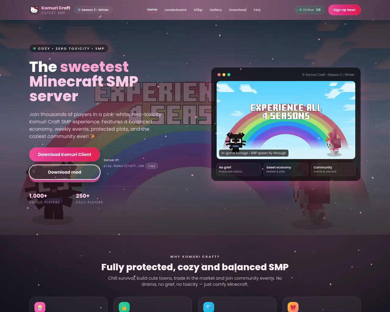 Screenshot of komuricraft.com