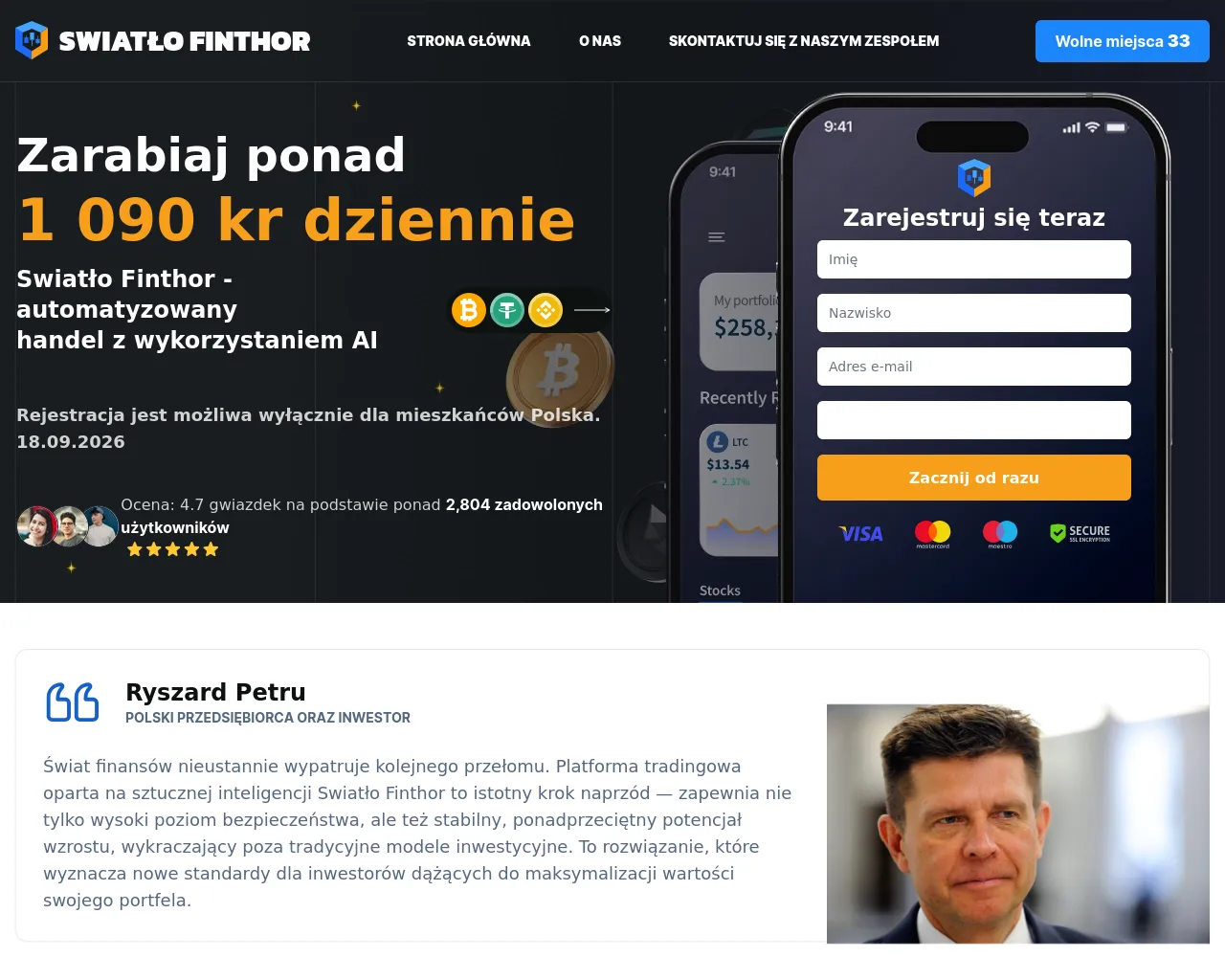 Screenshot of swiatlo-finthor.com