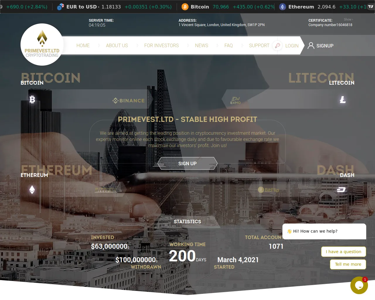 Screenshot of primevest.ltd