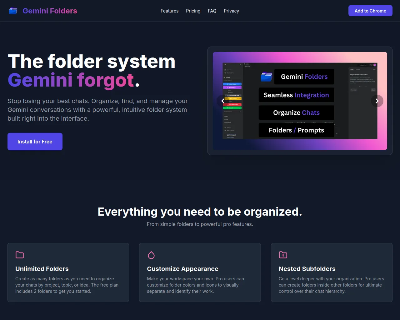 Screenshot of gemini-folders.com