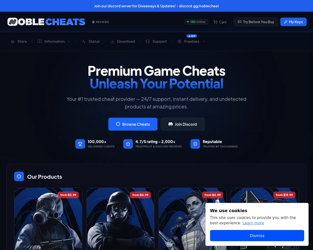 Screenshot of noblecheats.net