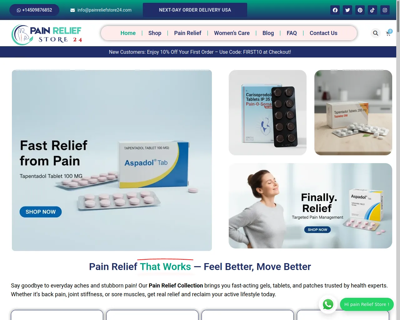 Screenshot of painreliefstore24.com