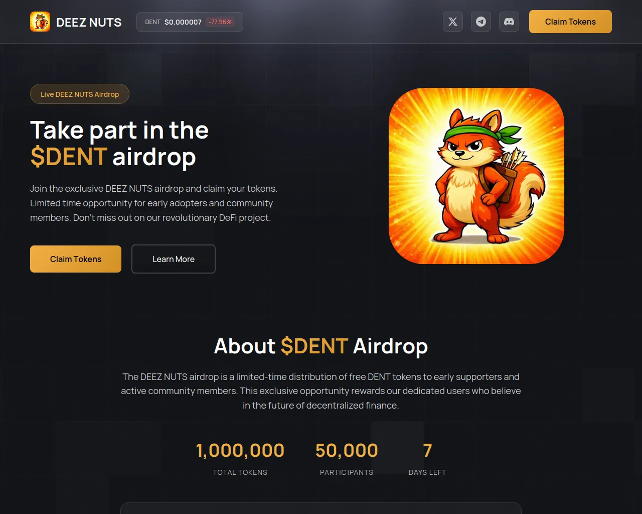 Screenshot of event-dent.fun