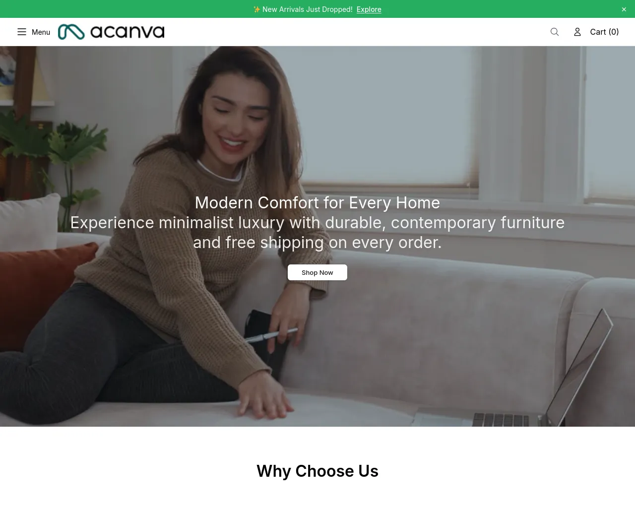 Screenshot of acanvaliving.shop