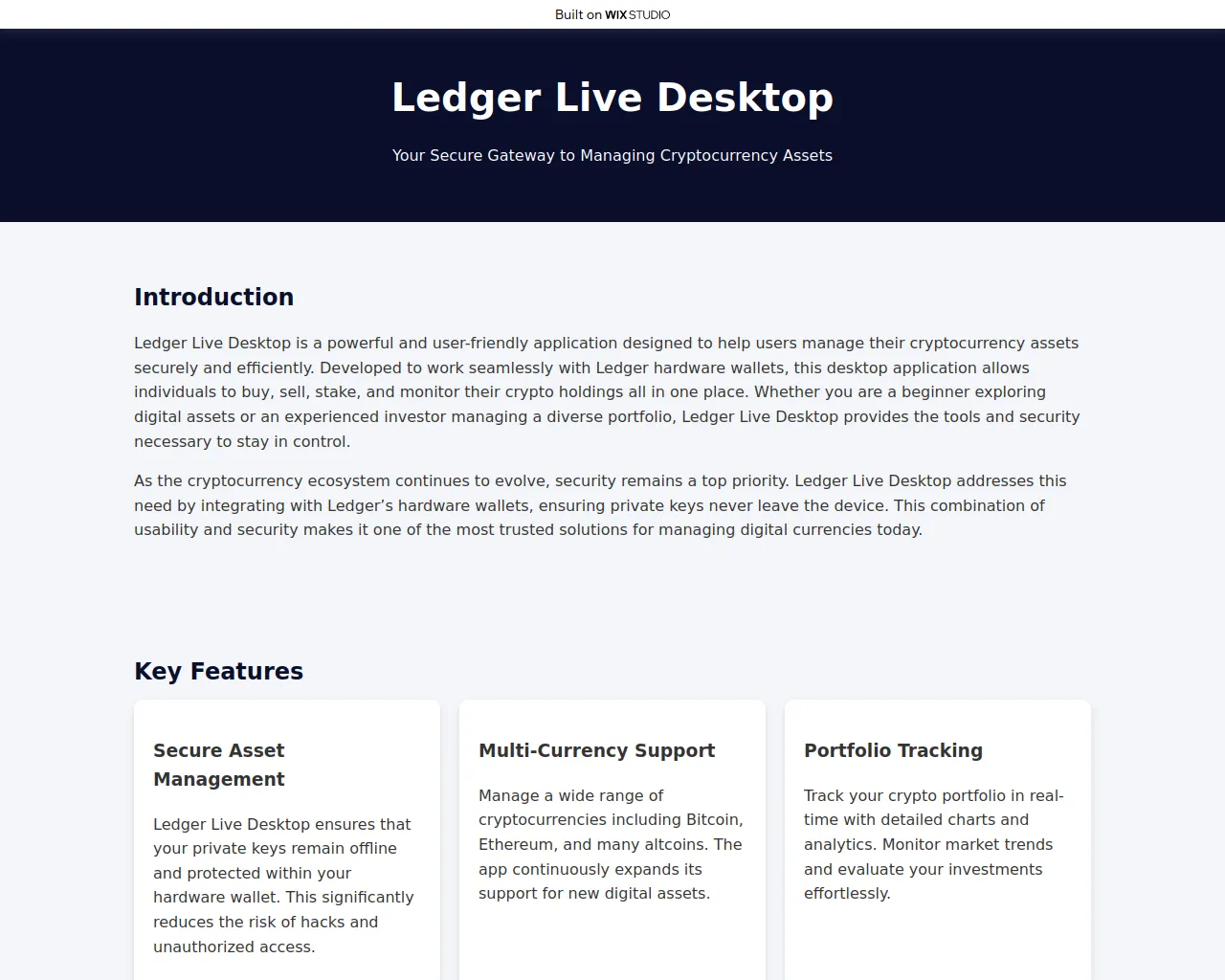Screenshot of desktoplive-started.wixstudio.com
