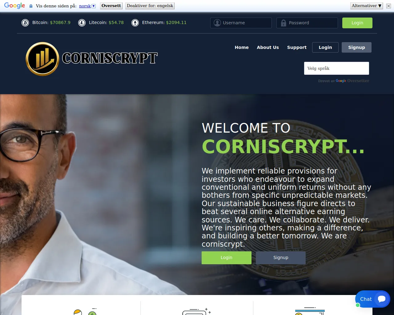 Screenshot of corniiscrypt.net