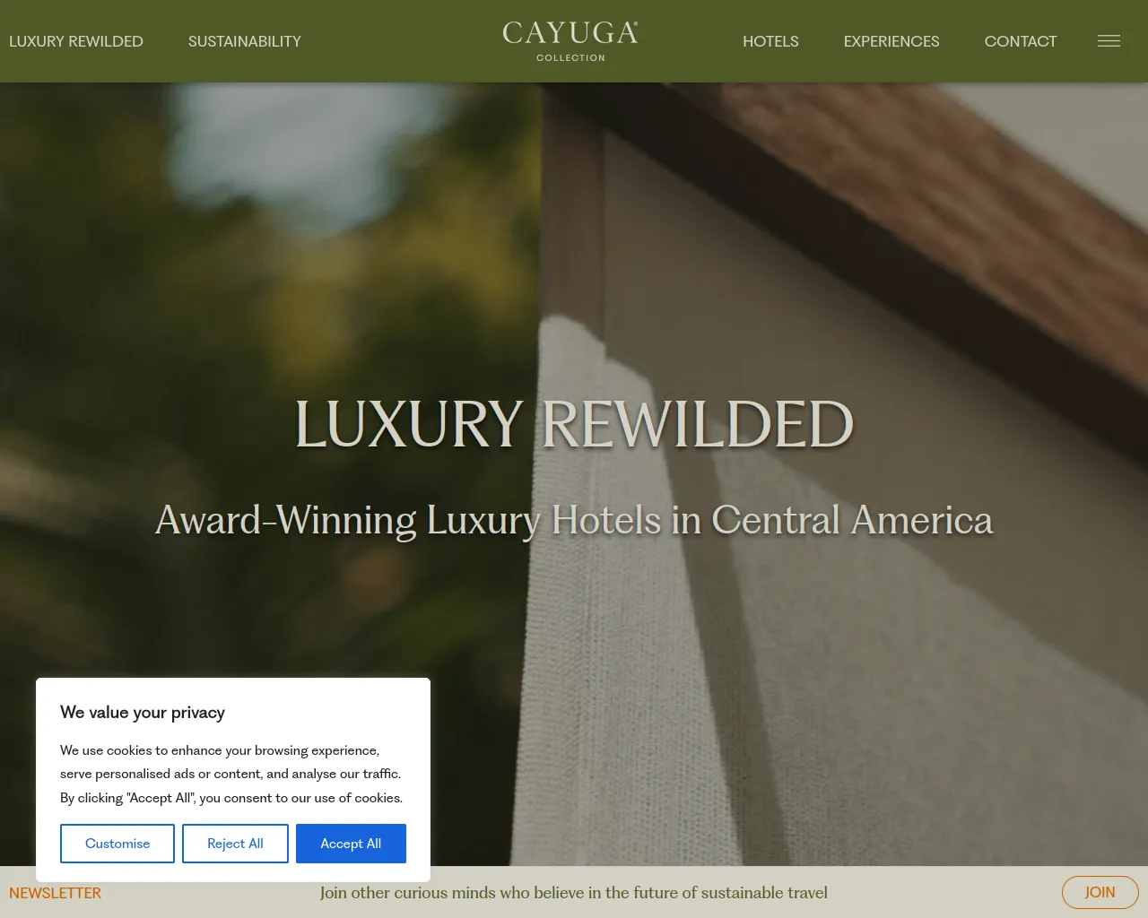 Screenshot of cayugacollection.com