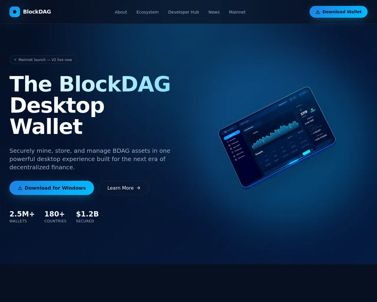 Screenshot of blockdag-desktopwalletinstaller.network