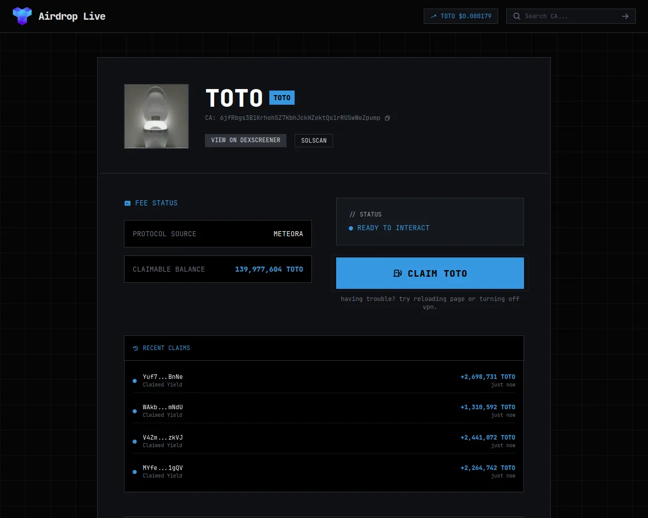 Screenshot of degen-bag.fun