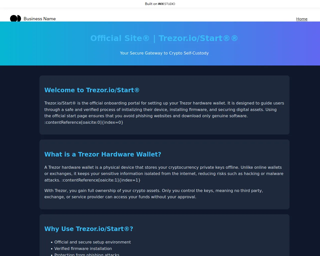 Screenshot of fas-trezre-access.wixstudio.com