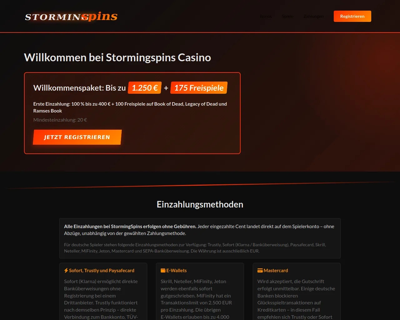 Screenshot of stormingspins-casino.de
