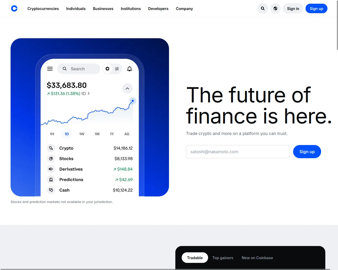 Screenshot of coinbase-clone-chrisopoku22128192.netlify.app