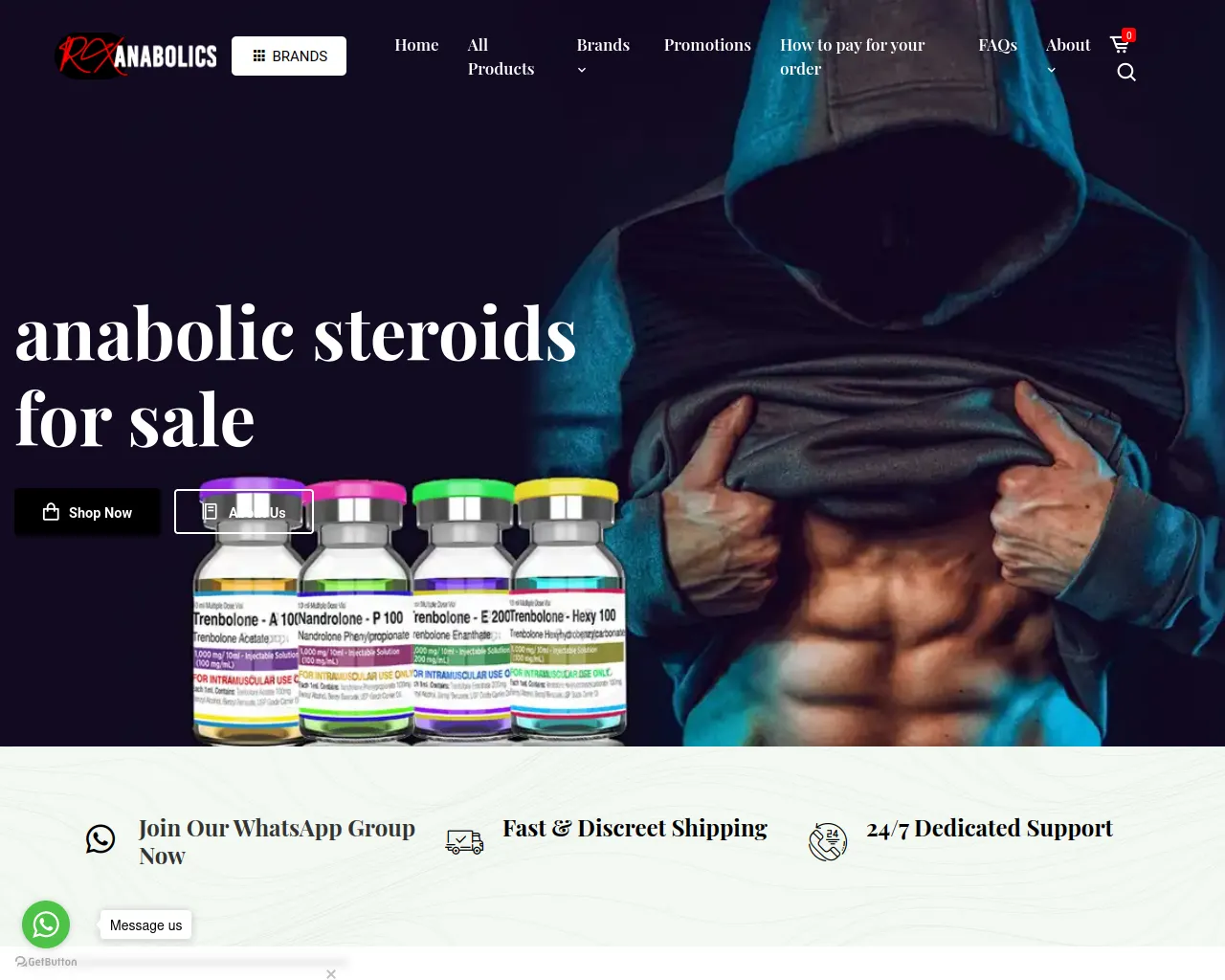 Screenshot of rxanabolics.info