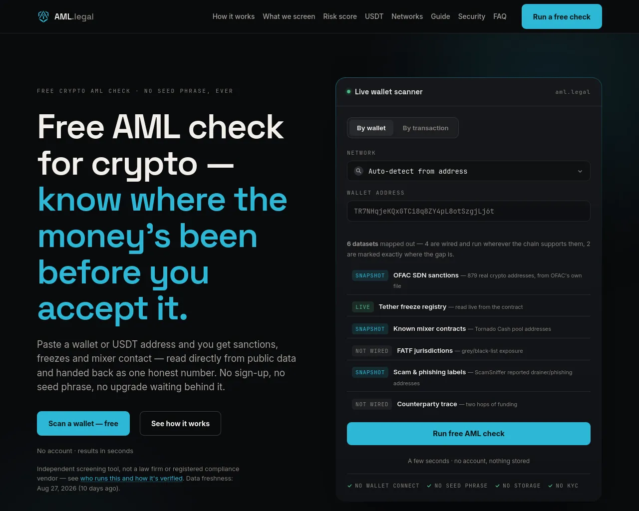 Screenshot of aml.legal