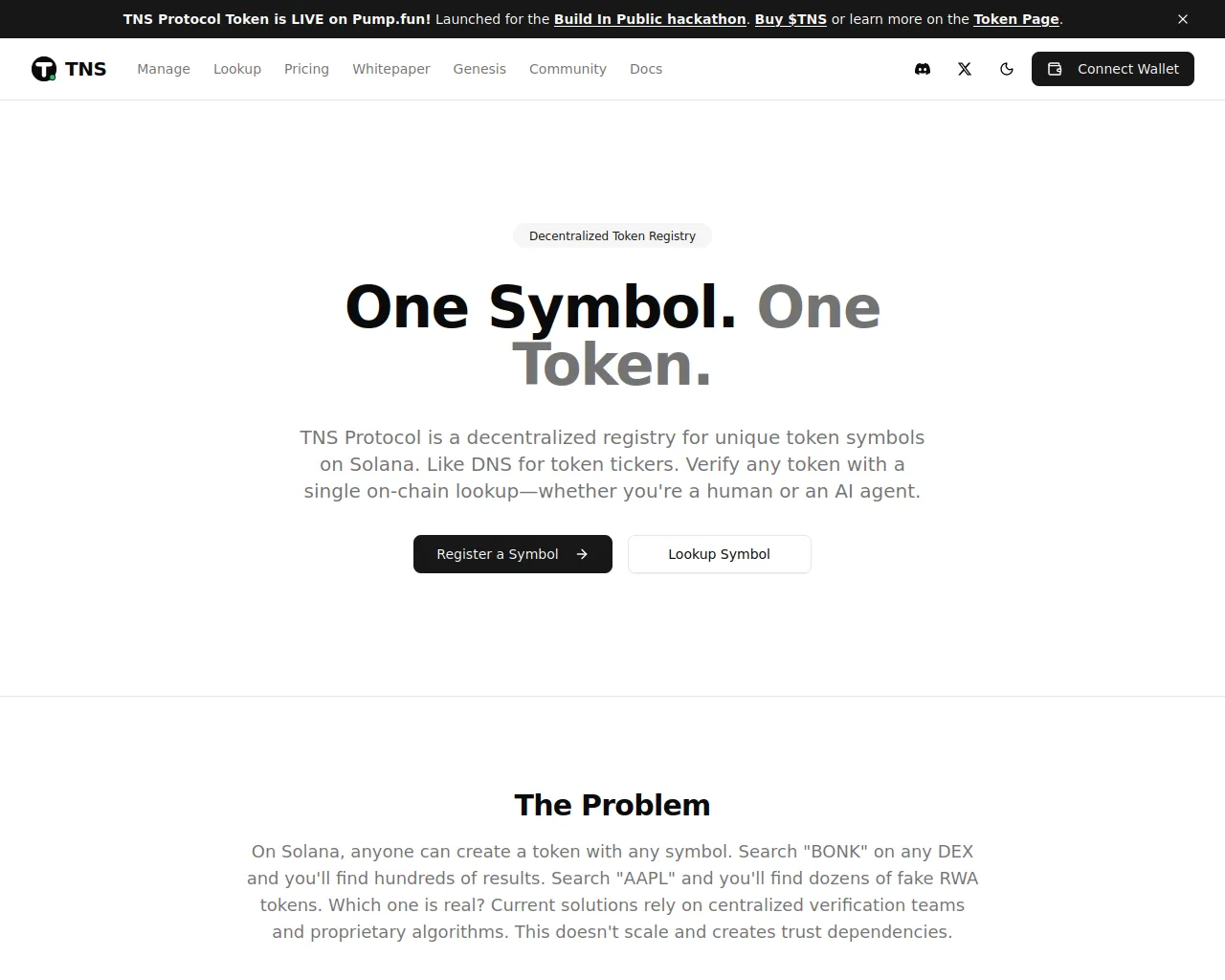 Screenshot of tnsprotocol.xyz