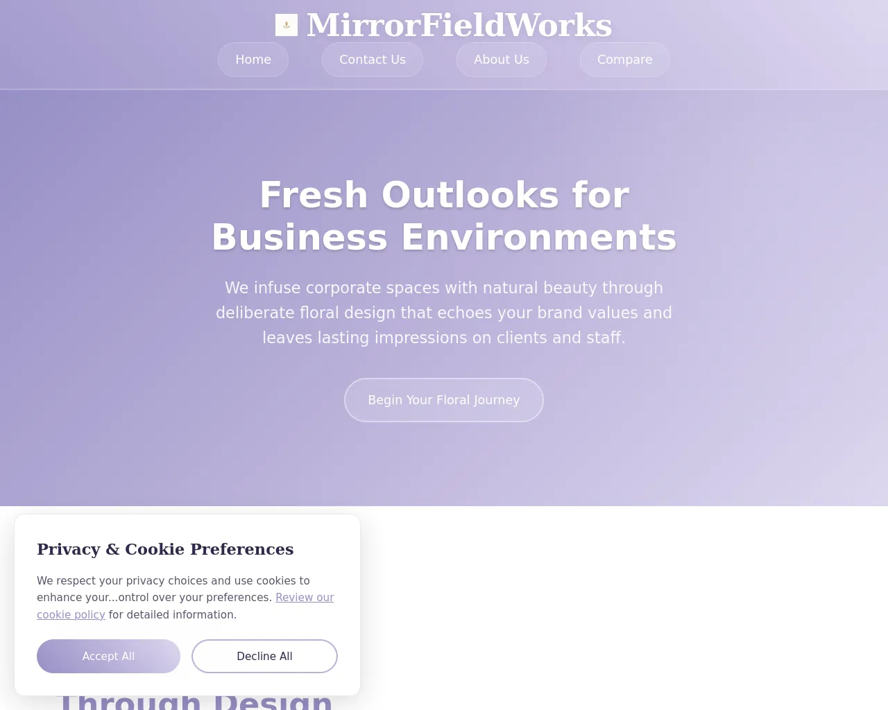 Screenshot of mirrorfieldworks.bond