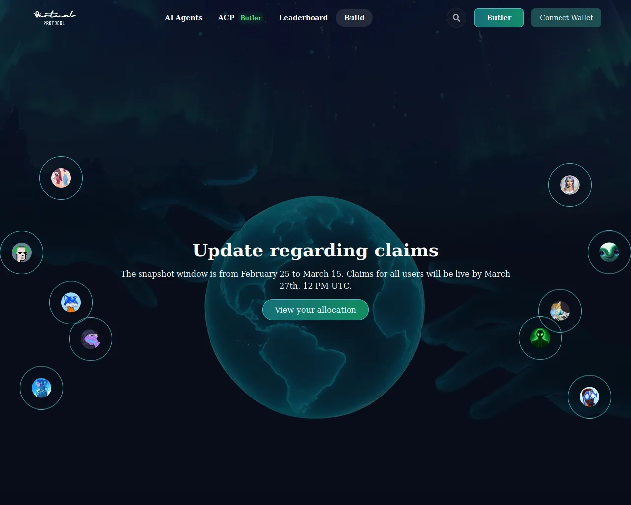 Screenshot of dashboard-virtuals.xyz