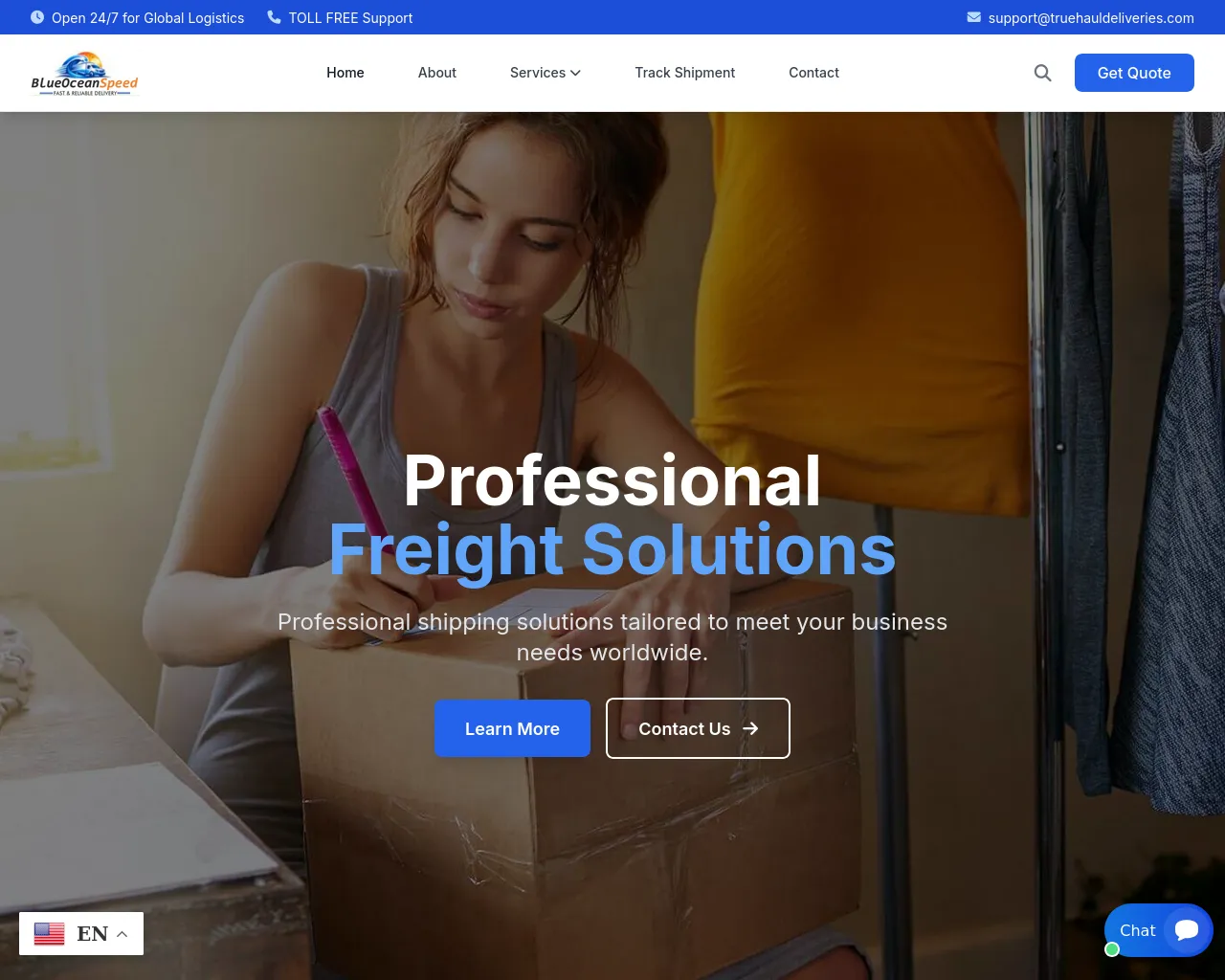 Screenshot of truehauldeliveries.com